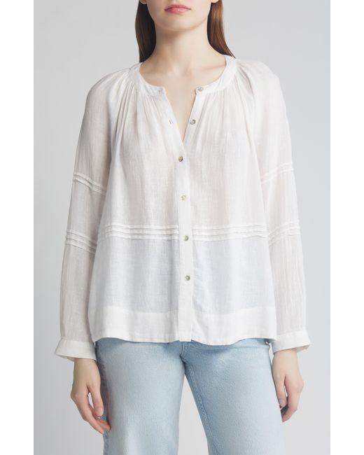 Rails White Frances Linen Blend Button-up Shirt
