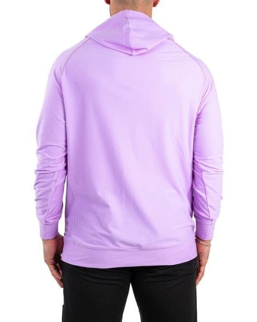 Maceoo Purple Solid Cotton Hoodie for men