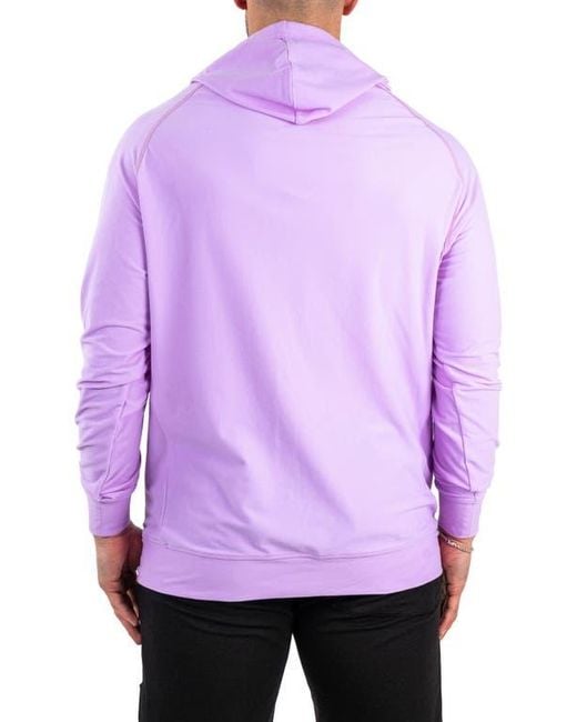 Maceoo Purple Solid Cotton Hoodie for men
