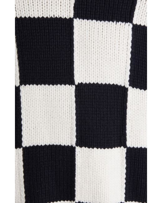 FRAME Blue Oversize Checkerboard Wool Sweater for men