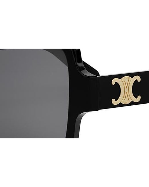 Céline Black Triomphe 60Mm Square Sunglasses