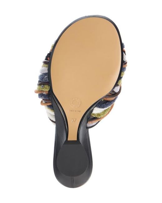 Dries Van Noten Blue Dented Wedge Slide Sandal