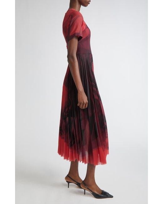 Jason Wu Red Dancing Pleat Pleated Shift Dress