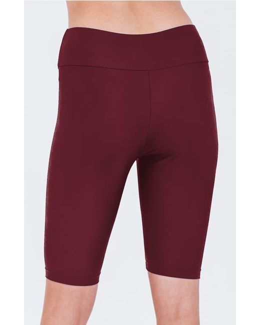 Calypsa Red Long Bike Swim Shorts