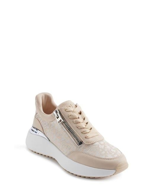 DKNY White Zacata Platform Wedge Sneaker