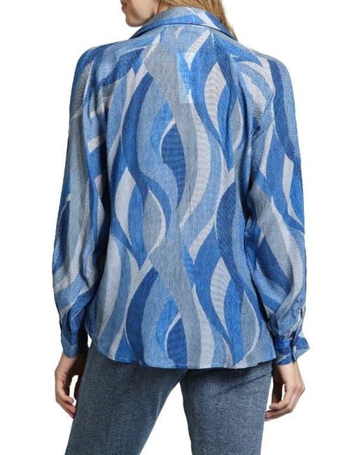 Apny Blue Half Placket Top