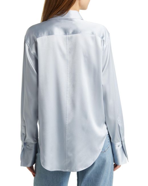 FRAME White The Standard Stretch Silk Button-up Shirt