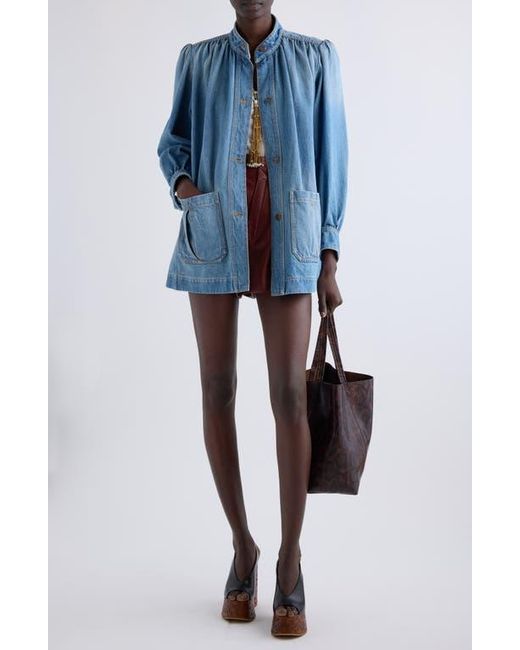 Chloé Blue Puff Sleeve Denim Jacket