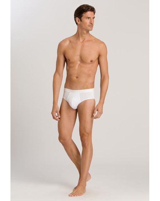 Hanro White Cotton Essentials Cotton Brief for men