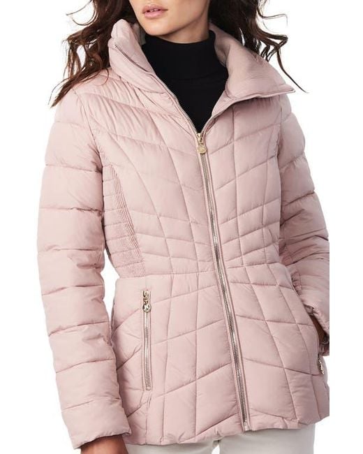 Bernardo Pink Packable Ecoplume Coat