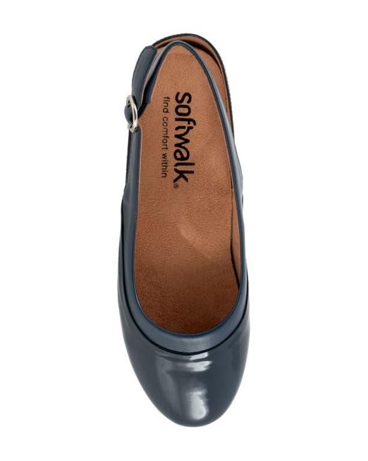 Softwalk® Blue Sheffield Slingback Flat