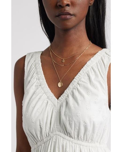 Treasure & Bond White Shirred Cotton Blend Jacquard Sundress