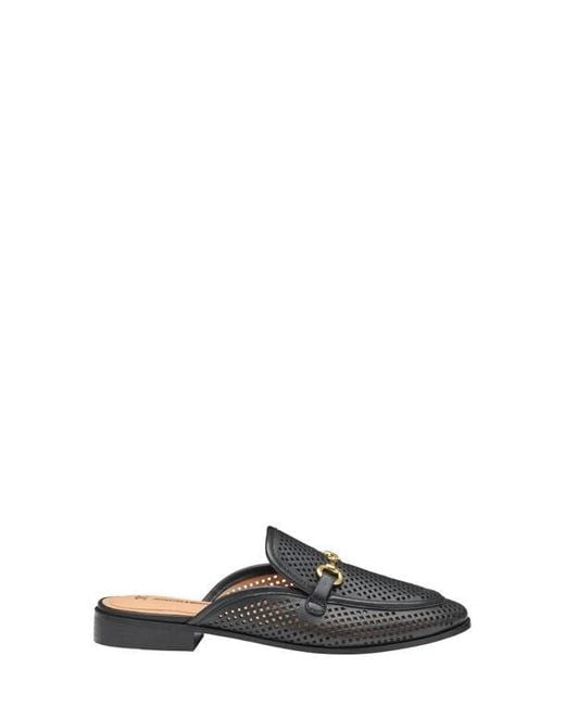 Johnston & Murphy Black Ali Perforated Bit Mule
