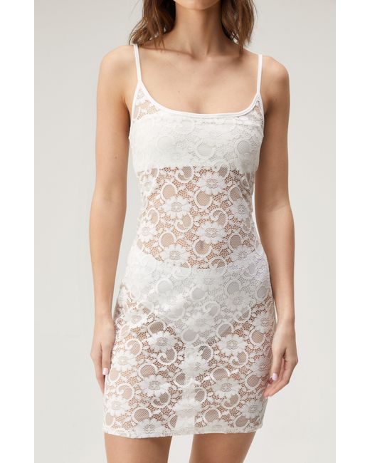 Nasty Gal Multicolor Sheer Lace Minidress