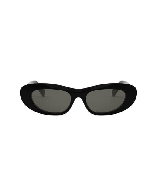 Céline Black Bold 3 Dot Rectangular Sunglasses