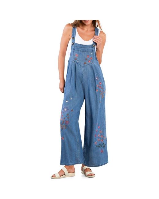 BILLY T Blue Full Bloom Overalls