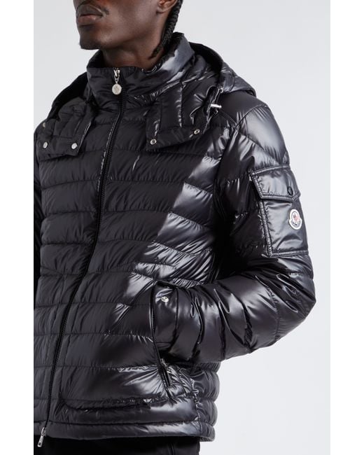 Moncler Black Lauros Recycled Polyester Down Jacket for men