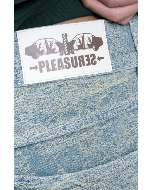 Pleasures Blue Dizzy Slim Straight Leg Jeans for men