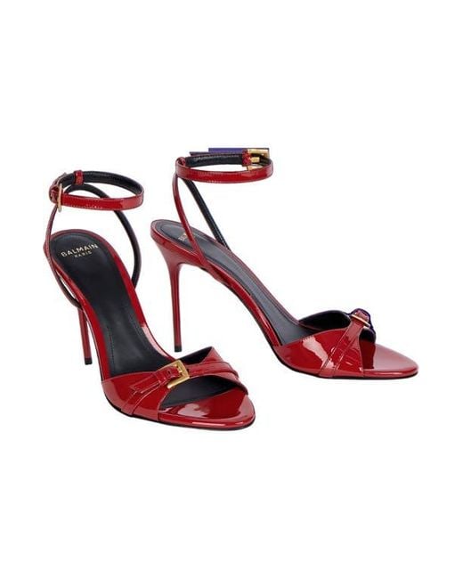 Balmain Red Anthem Sandals