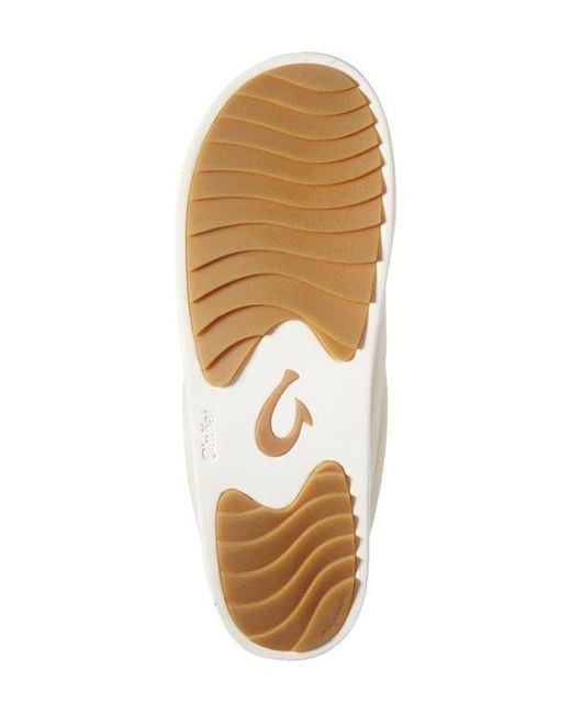Olukai White Mani Genuine Shearling Slipper