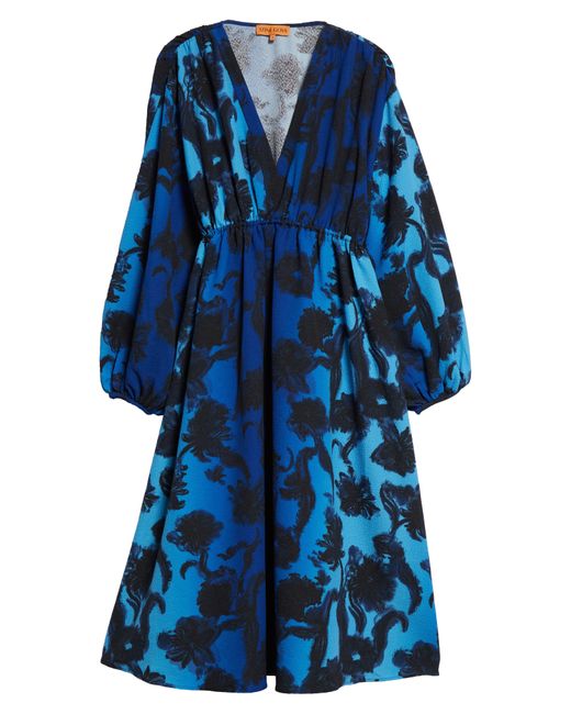 Stine Goya Blue Veroma Long Sleeve A-line Dress