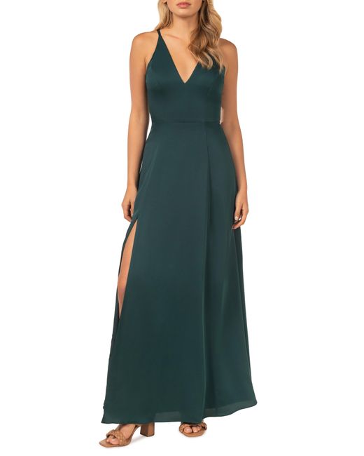 Dress the Population Parker Slit A-line Gown in Green | Lyst
