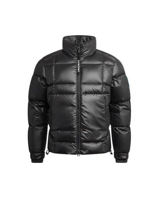 Jacket Gray Ez Boxed Funnel Neck Puffer Jacket for men