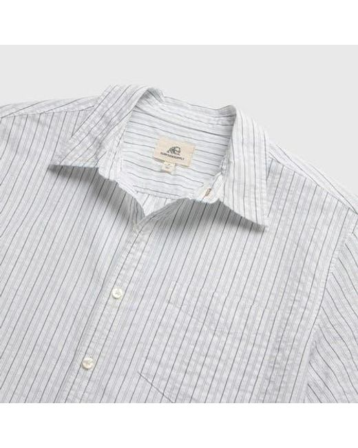Surfside Supply White Joseph Crinkle Stripe Shirt for men