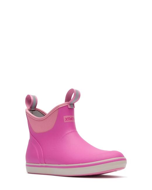 XtraTuf Pink Waterproof Ankle Deck Boot