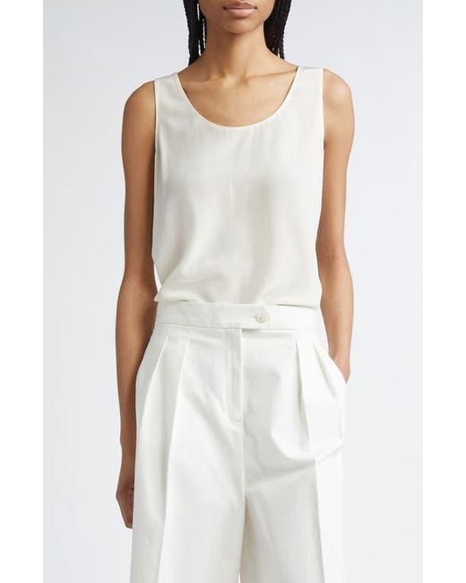 Partow White Eliana Silk Crêpe De Chine Tank