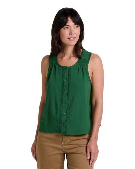 Toad & Co. Green Manzana Button Front Tank