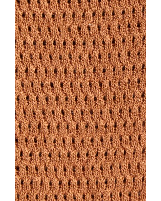 De Bonne Facture Brown Honeycomb Knit Polo for men