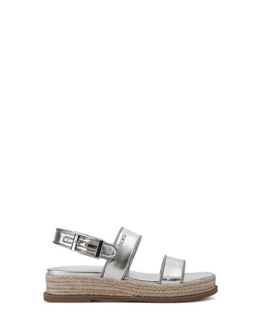 DKNY White Bernae Slingback Platform Espadrille