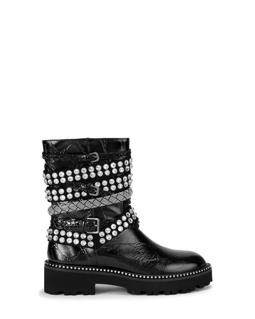 Kurt Geiger Black Crystal Embellished Multistrap Boot