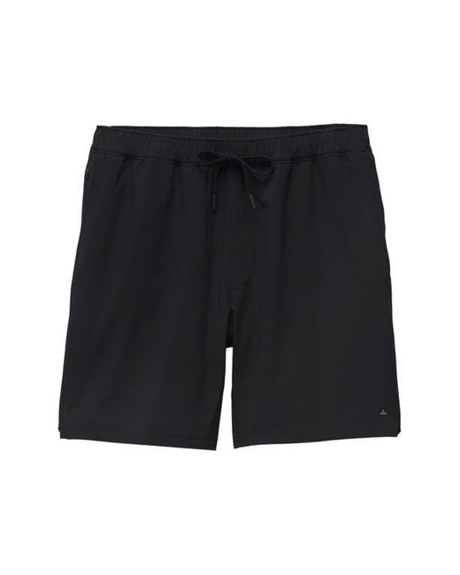 Prana Black Discovery Trail Drawstring Shorts for men