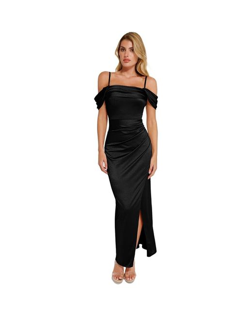 Popilush Liquid Metallic Fabric Off Shoulder Shine Ruched Sculpting Maxi Shapewear Dress in Black | Lyst Popilush Liquid Metallic Fabric Off Shoulder Shine Ruched Sculpting Maxi Shapewear Dress in Black | Lyst
