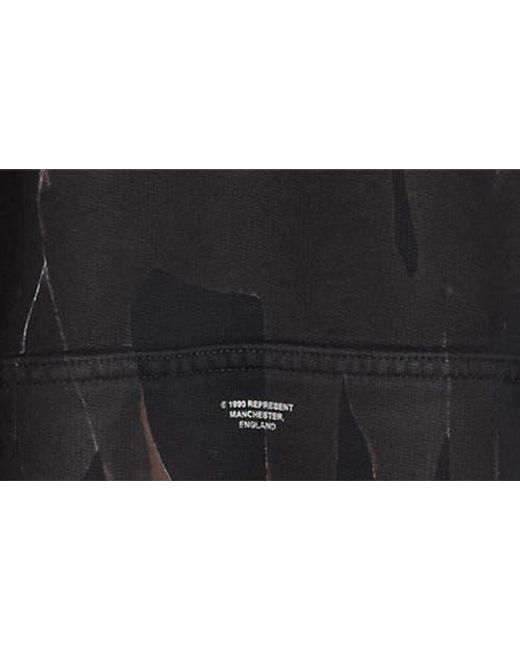 Represent Black Thoroughbred Oversize Cotton Graphic Hoodie for men