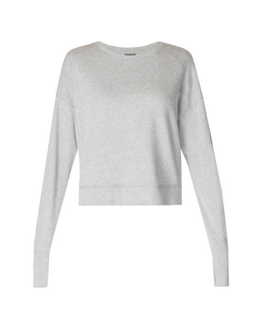Sweaty Betty Gray After Class Organic Cotton Blend Longline Sweatshirt