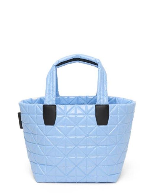 VEE COLLECTIVE Blue Small Vee Quilted Recycled Nylon Tote