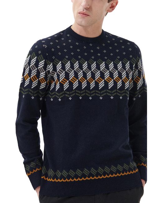 Barbour Blue Tursdale Fair Isle Sweater for men