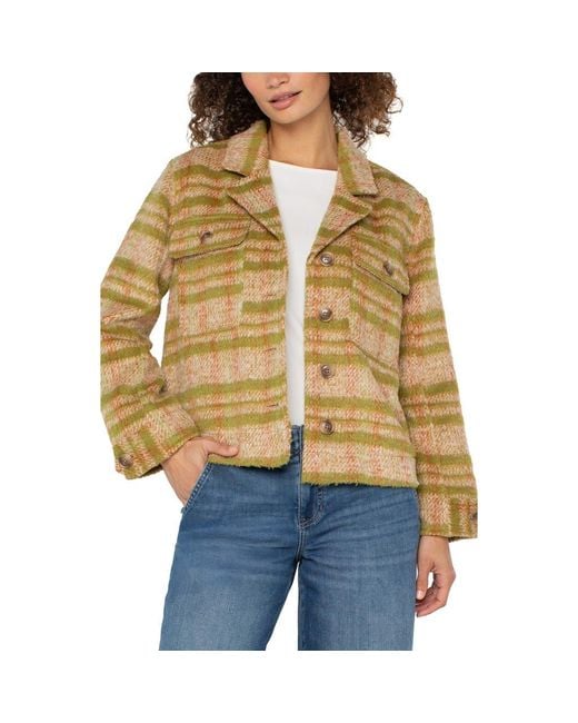 Liverpool Los Angeles Multicolor Plaid Shirt Jacket