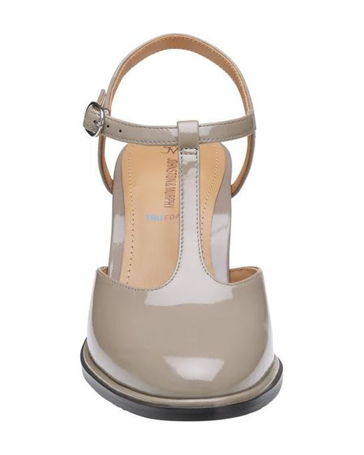 Johnston & Murphy Gray Amy T-Strap Pump