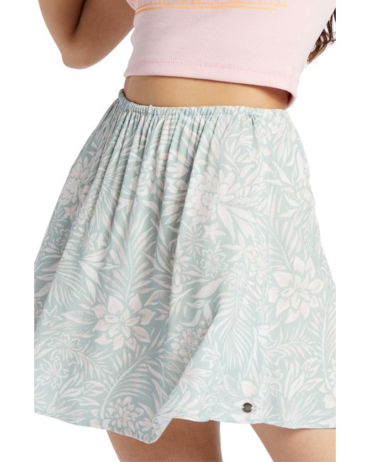 Roxy Gray Para Paradise Floral Crepe Skirt