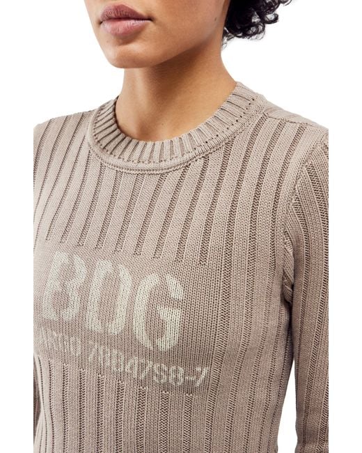 BDG Gray Stencil Rib Sweater