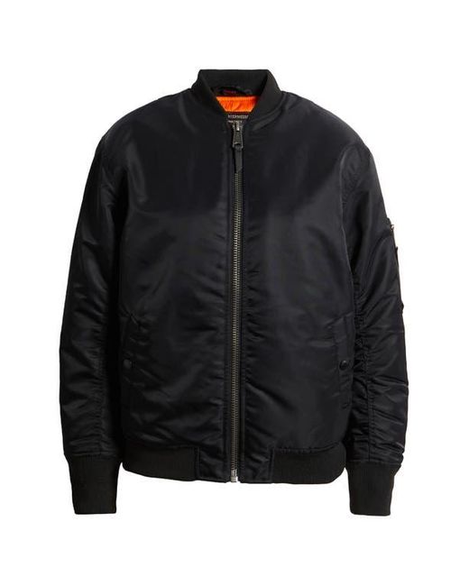 Schott Nyc Black Nylon Ma-1 Flight Jacket