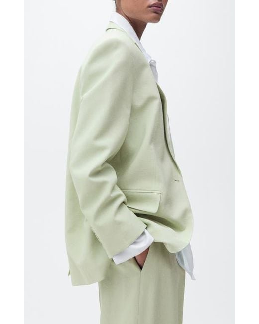 Mango Gray Straight Fit Suit Jacket