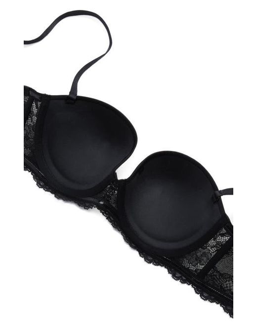 On Gossamer Black Beautifully Basic Strapless Underwire Bra