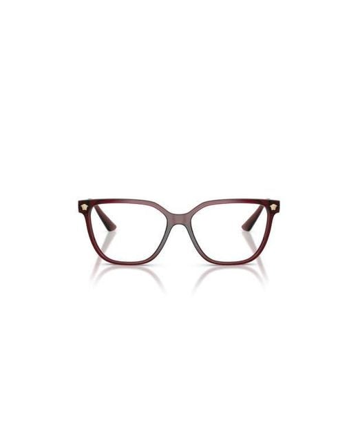 Versace Red 55Mm Square Optical Glasses