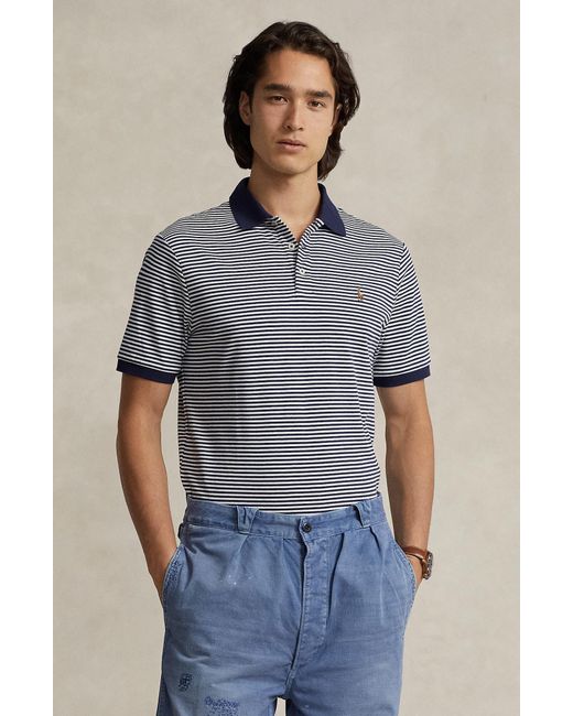 Polo Ralph Lauren Stripe Polo in Gray for Men | Lyst