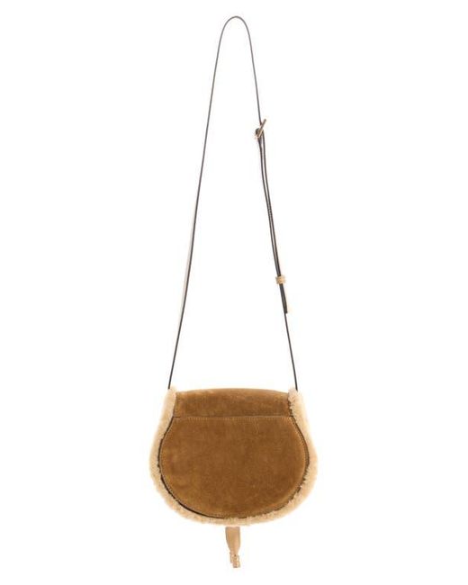 Chloé Metallic Medium Marcie Suede & Genuine Shearling Crossbody Bag